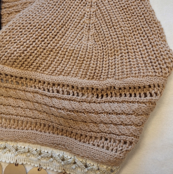 NWT- Cider Tan Knit Bralette with Gold Accents - Picture 4 of 11